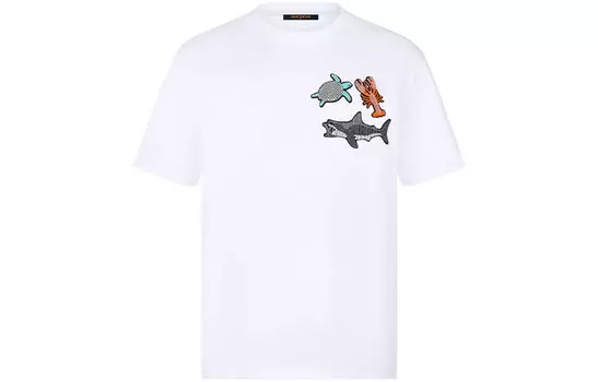 Новые квартальные продукты LV T-shirt Men Louis Vuitton, белый