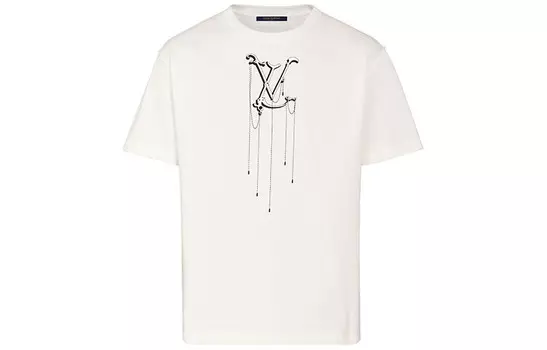 Новые квартальные продукты LV T-shirt Men Louis Vuitton, белый