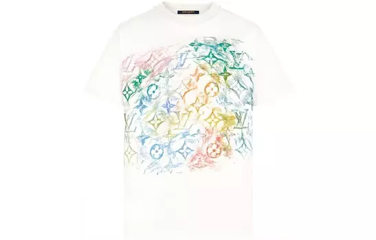 Новые квартальные продукты LV T-shirt Men Louis Vuitton, белый