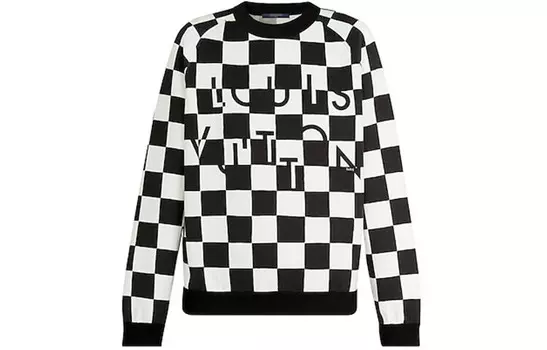 Новые квартальные продукты LV Толстовка женская черная/белая в клетку Louis Vuitton