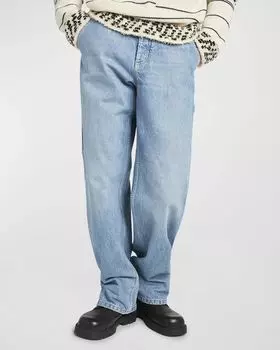 Новые мужские плотничные брюки из денима Eco Wash Bottega Veneta, цвет Azure