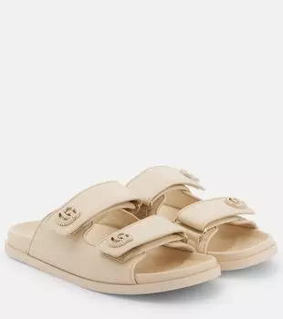 Новые сандалии Marmont GG из кожи Gucci, New Ivorie/ New Ivorie