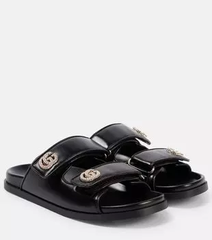 Новые сандалии Marmont GG из кожи Gucci, черный