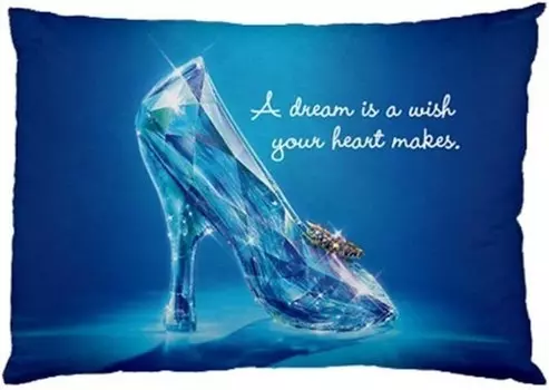 Новые стеклянные тапочки Золушки 2015 с наволочкой с надписью (2 стороны) Pillowcase, Color