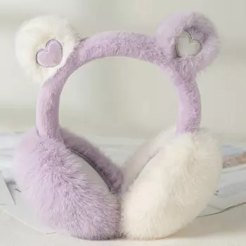 Новые зимние плюшевые наушники Kuang-Chi для девочек, на которых можно кататься, складные, милые, ветрозащитные, теплые, защищенные от ушей, незамерзающие наушники - цвет любви соответствует фиолетовому