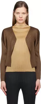 Новый цветной базовый кардиган 4 PLEATS PLEASE ISSEY MIYAKE, коричневый