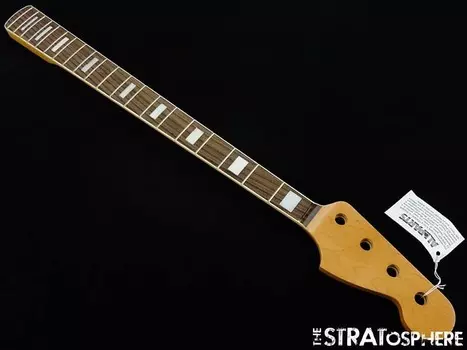 Новый Fender Lic 70s Jazz Bass NECK для Fender Bass Rosewood Block Bound JRF-B Allparts