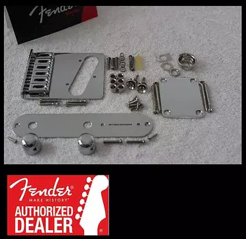 Новый комплект фурнитуры Fender Telecaster Chrome Body Modern 6-седельный бридж - Tele 005-3354-000
