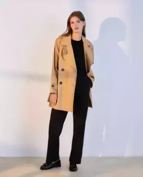 Новый короткий женский тренч из хлопка Woman El Corte Ingls, коричневый