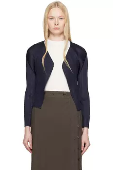 Новый красочный базовый кардиган 4 Pleats Please Issey Miyake, синий