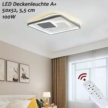 Новый светодиодный потолочный светильник Euroton 9643-FX 50x52 см, В 5,5 см, 100 Вт, с дистанционным управлением, светодиодный потолочный светильник с регулировкой цвета и яркости Eurotondisplay