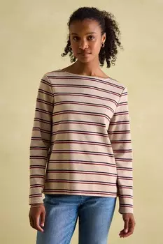 Новый топ бретон с вырезом лодочкой в порту Joules, мультиколор