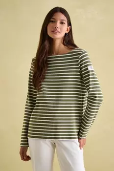 Новый топ бретон с вырезом лодочкой в порту Joules, зеленый