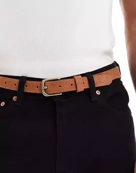 Новый узкий кожаный ремень Levi's в коричневом цвете