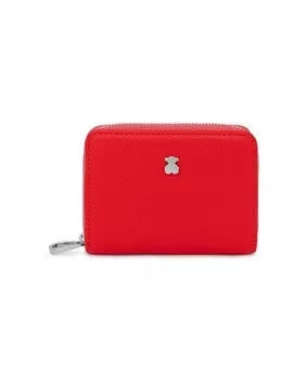 Новый женский кошелек Dubai Saffiano среднего размера красного цвета Tous, красный