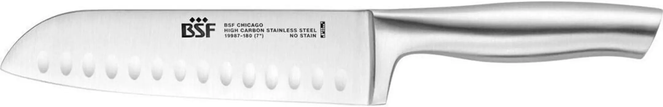 Нож BSF Chicago Santoku, кухонный нож, поварской нож 18 см цвет серебро нержавеющая сталь