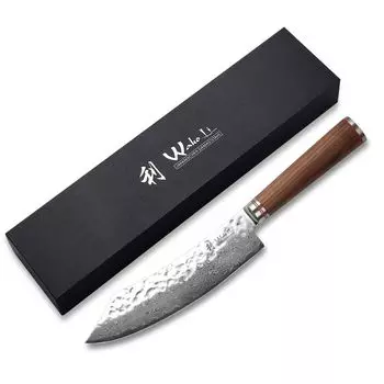 Нож дамасский из орехового дерева Ваколи I лезвие 20 см I рукоять из орехового дерева Wakoli