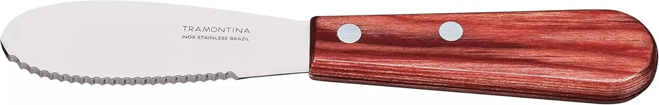 Нож для масла с деревянной ручкой, Polywood, можно мыть в посудомоечной машине, прочный, натуральное дерево, сделано в Бразилии Tramontina, Red