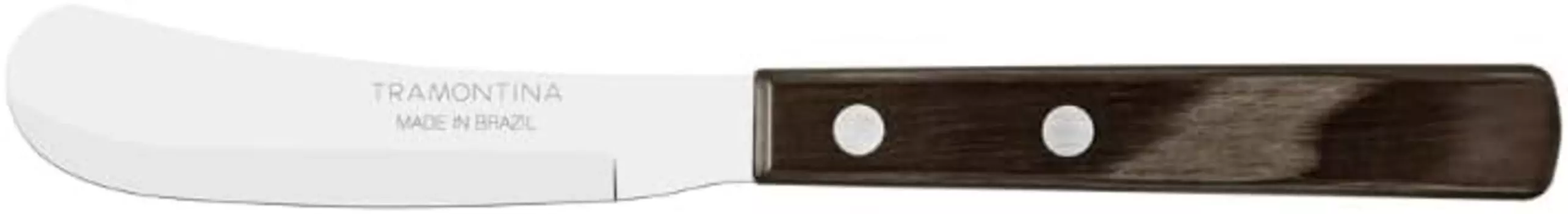 Нож для масла с деревянной ручкой, Polywood, можно мыть в посудомоечной машине, прочный, натуральное дерево, сделано в Бразилии Tramontina, Dark