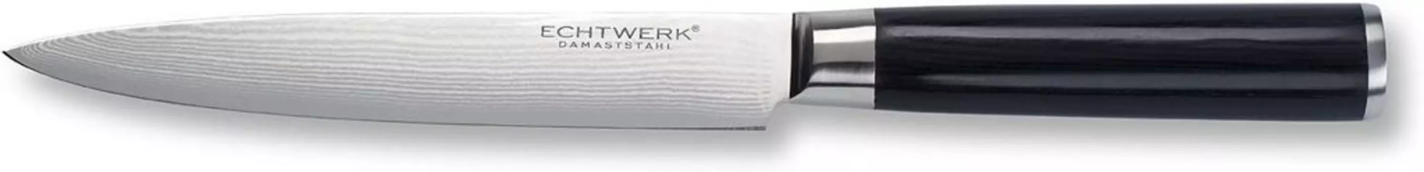 Нож для мяса Echtwerk Damascus, нож для мяса, разделочный нож, кухонный нож, сталь/дерево Пакка, серебро/черный, 18 см, EW-DM-0330
