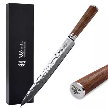 Нож для мяса из дамасского ореха Ваколи I лезвие 25 см I ручка из орехового дерева Wakoli