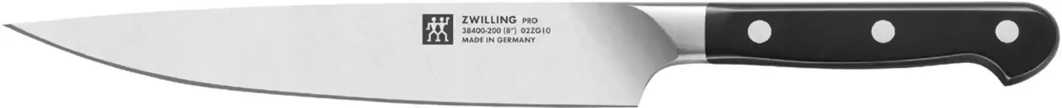 Нож для мяса Zwilling "Профи", (1 шт.), длина лезвия 20 см Общая длина 32,2 см, Длина лезвия 20 см., черный