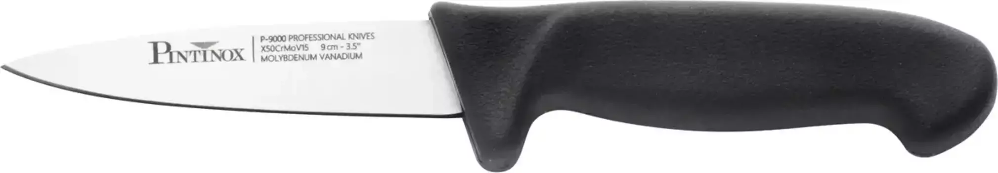 Нож для очистки овощей PINTINOX "Coltelli P9000", (набор, 2 шт.), с нескользящей пластиковой ручкой, длина лезвия 9 см, 2 шт Длина клинка 9 см., цвет edelstahlfarben/schwarz