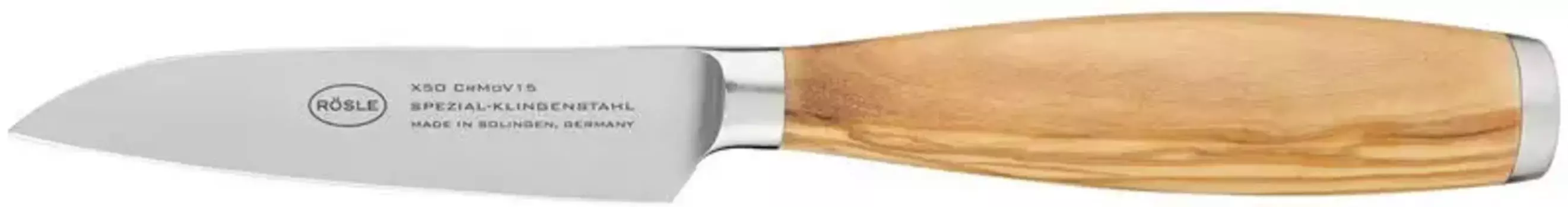Нож для овощей RSLE "Artesano", (1 шт.), для фруктов и овощей, производство Золинген, лезвие из специальной стали, оливковое дерево Общая длина 20 см, Длина клинка 9 см., цвет holzfarben/silberfarben