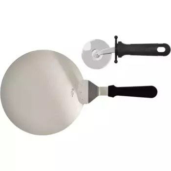 Нож для пиццы PINTINOX «Профессионал» (набор, 2 шт.), включая подставку для пиццы, нержавеющая сталь/пластик, 2 шт, цвет edelstahlfarben/schwarz