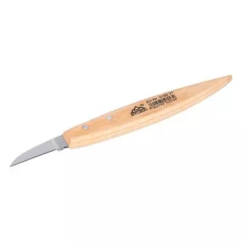 Нож для разделки STUBAI с насечкой 50 мм | Нож для резьбы с деревянной ручкой, очень острая заточка, прямая режущая кромка и закругленная задняя часть, инструмент для резьбы, обработка дерева