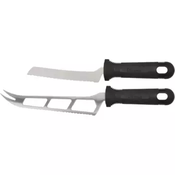 Нож для сыра PINTINOX «Профессионал» (набор, 2 шт.), в том числе нож для томатов, нержавеющая сталь/пластик, 2 шт, цвет edelstahlfarben/schwarz