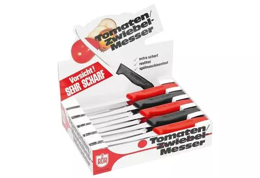 Нож для томатов/лука RR с пластиковой ручкой, микронарезка, нержавеющий