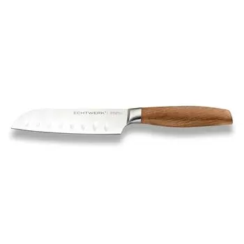 Нож Echtwerk Classic Edition Santoku, нож Santoku, поварской нож, кухонный нож, сталь/палисандр, серебро/коричневый, 15,3 см, EW-SM-0325
