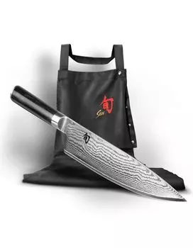 Нож Kai KAI Shun Классический набор Нож шеф-повара с фартуком, черный