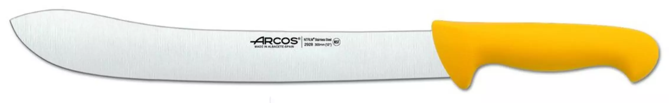 Нож мясника Arcos цвет - Prof 292800 из нержавеющей стали нитрум и манго эргономичное лезвие из желтого полипропилена 30 см, витрина, оранжевый