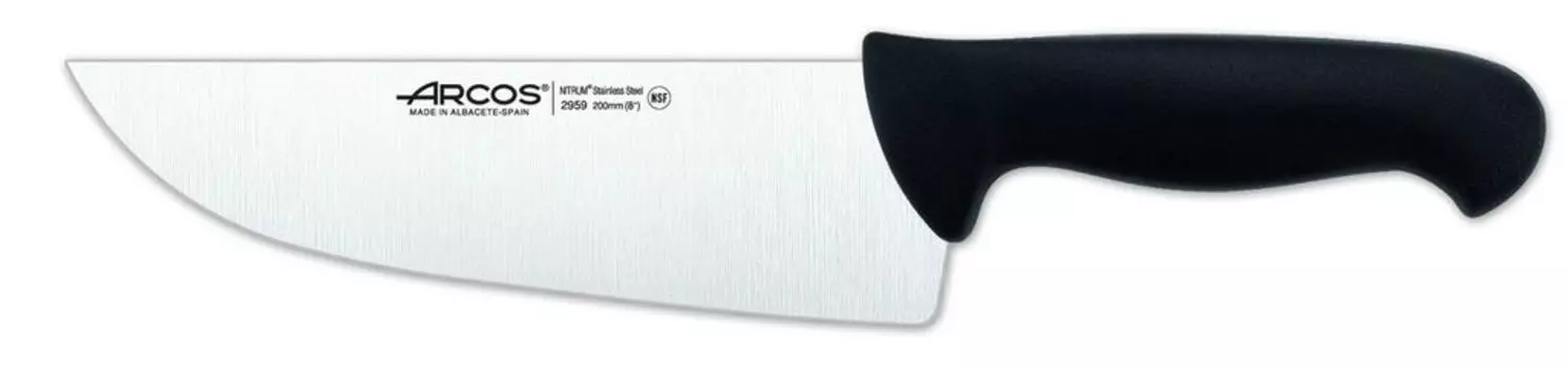 Нож мясника Arcos, цвет - Prof 295925, нержавеющая сталь нитрум и манго, эргономичный черный полипропилен, лезвие 20 см, витрина