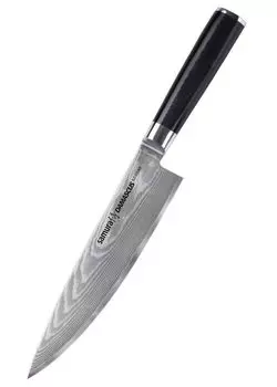 Нож поварской SAMURA дамаск 8.0"/200 мм. 67 слоев. Сердечник стальной ВГ-10, Г-10 Дамаск