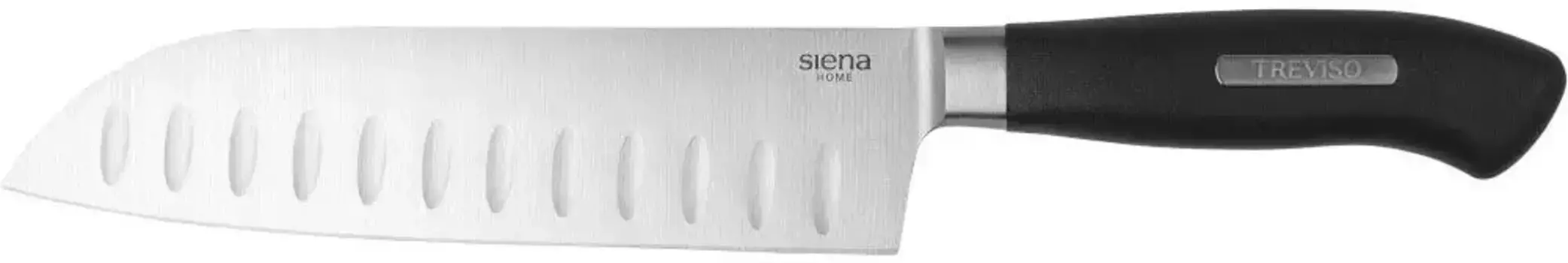 Нож Siena Home Santoku "TREVISO", (1 шт.), Азиатская классика для овощей и мяса, 18 см Длина клинка 18 см., черный
