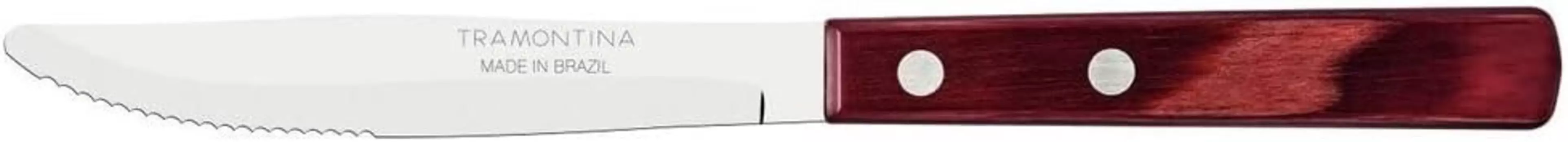 Нож столовый Tramontina, 20 см, Poly Wood, красный 