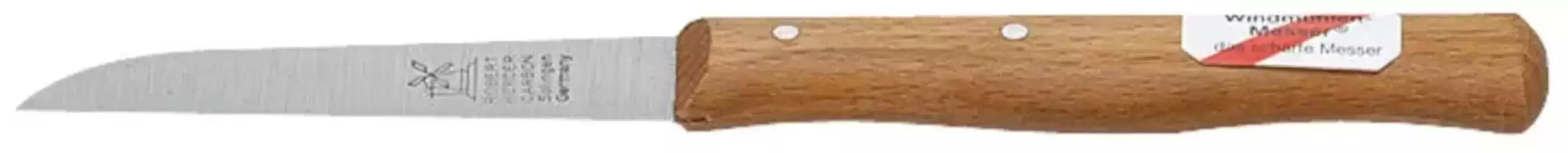 Нож ветряная мельница, нож для овощей, (1 шт.), прямой клинок 85 мм, длинная ручка из красного бука Windmhlenmesser Длина клинка 8,5 см., цвет holzfarben