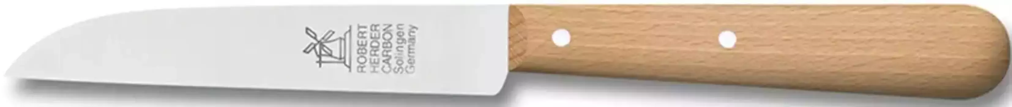 Нож ветряная мельница, нож для овощей, (1 шт.), ручка из бука 85 мм, прямое лезвие Windmhlenmesser Длина клинка 8,5 см., цвет holzfarben