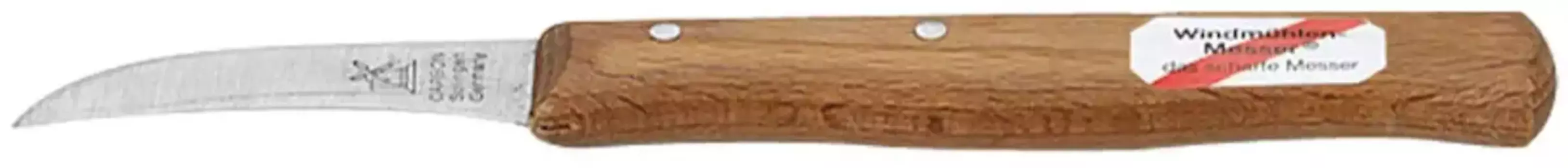 Нож ветряная мельница, нож для овощей, (1 шт.), изогнутое лезвие 60 мм, длинная ручка, бук Windmhlenmesser Длина лезвия 6 см., цвет holzfarben