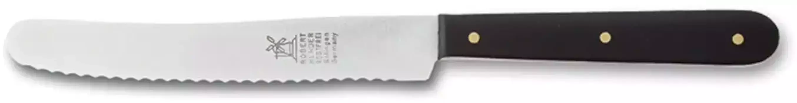 Нож ветряной мельницы, нож для булочек, (1 шт.), нож для завтрака, зубчатый край, ручка из нержавеющего пластика Windmhlenmesser Длина лезвия 12 см., черный