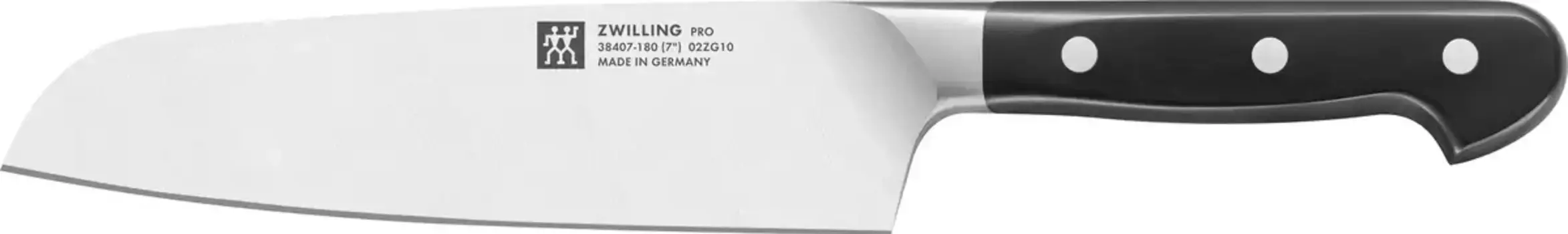 Нож Zwilling Santoku "Профи", (1 шт.), длина клинка 18 см Общая длина 31,5 см, Длина клинка 18 см., черный