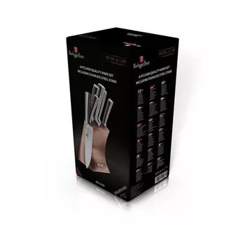 Ножи Berlingerhaus из нержавеющей стали 6 шт. Rose Gold Metallic Line BH-2451, серебро