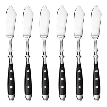 Ножи для рыбы GRWE, 6 шт., серия Нюрнберг, черный