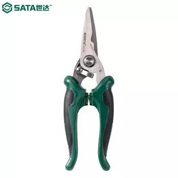 Ножницы электрика SATA, ножницы для проволоки, двухцветная ручка, мощные универсальные ножницы электрика 93105 (7 дюймов) в наличии