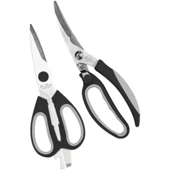 Ножницы PINTINOX для птицы «Профессионал», (комплект, 2 шт.), набор: ножницы кухонные и ножницы для птицы, нержавеющая сталь, цвет edelstahlfarben/schwarz