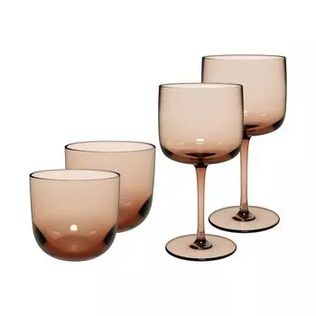 Нравиться. by Villeroy & Boch Like Glass Набор бокалов для вина и воды, 4 предмета, Clay - DS