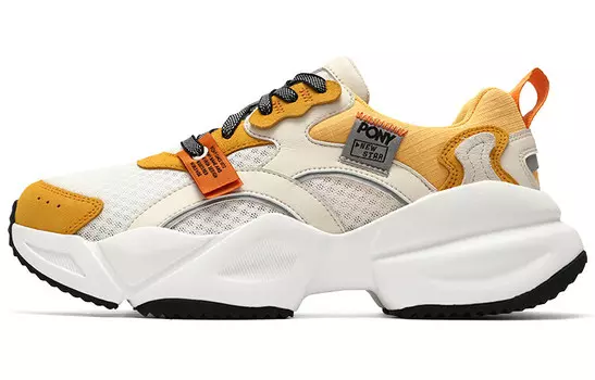 NS501 Кроссовки Lifestyle унисекс с низким верхом, белые/оранжевые Pony